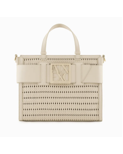 BORSA DUE MANICI GRANDE INTRECCIATA CON TRACOLLA