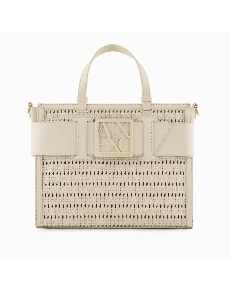 BORSA DUE MANICI GRANDE INTRECCIATA CON TRACOLLA