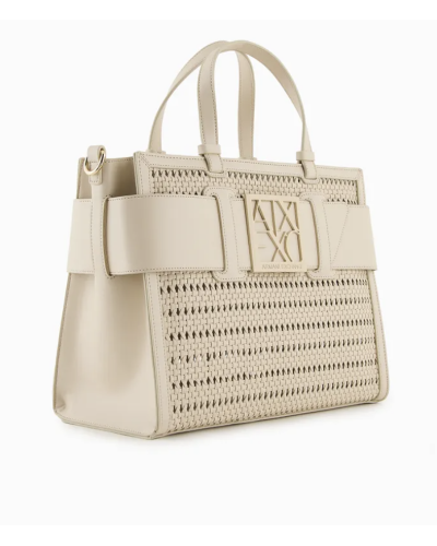 BORSA DUE MANICI GRANDE INTRECCIATA CON TRACOLLA