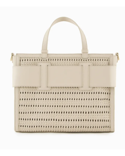 BORSA DUE MANICI GRANDE INTRECCIATA CON TRACOLLA