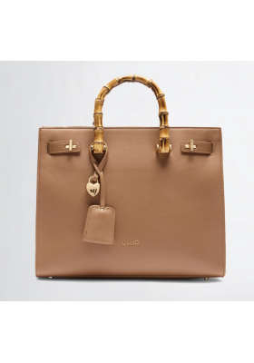 BORSA CON DUE MANICI IN LEGNO E TRACOLLA